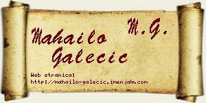 Mahailo Galečić vizit kartica